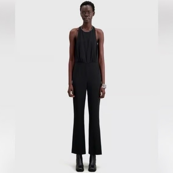 The Kooples Crepe Chain Halter Jumpsuit Racerback NWT MSRP $395